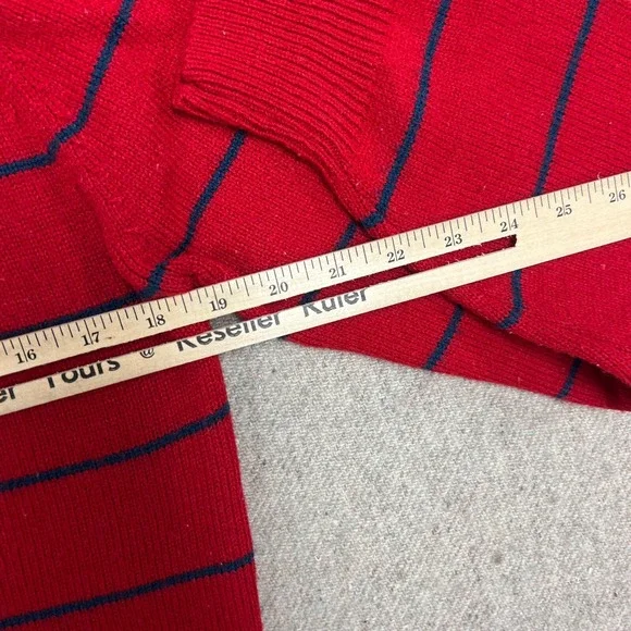 Vintage 911 Sportswear Sweater Mens Medium Red 1980s Striped Acrylic - Picture 8 of 10